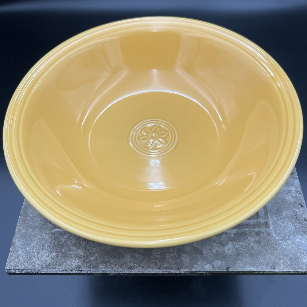 Oneida Petals Marigold Yellow Stoneware Soup Salad Bowl Embossed Flower 8.25"